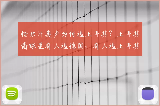 恰尔汗奥卢为何选土耳其？土耳其裔球星有人选德国，有人选土耳其